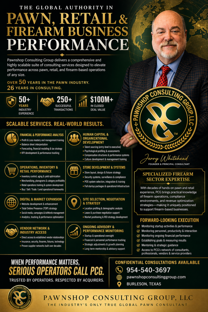 Pawn Shop Business Management and performance consulting from PCG