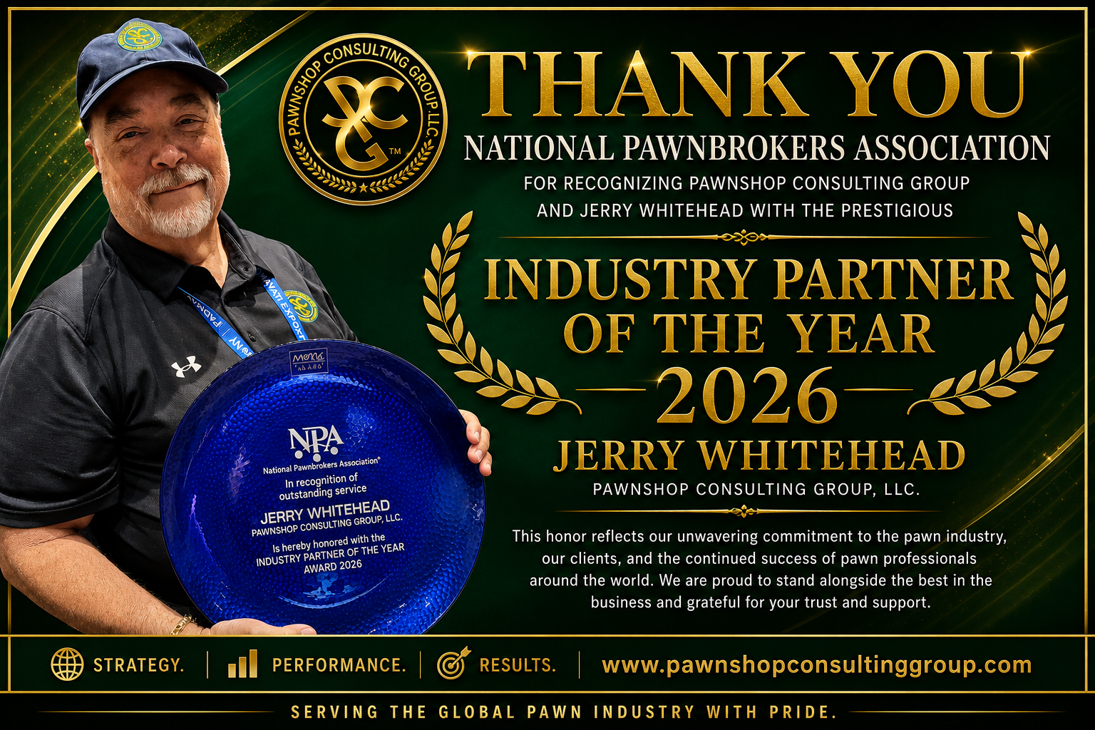 PCG Thank you banner for the NPA Board of Directors