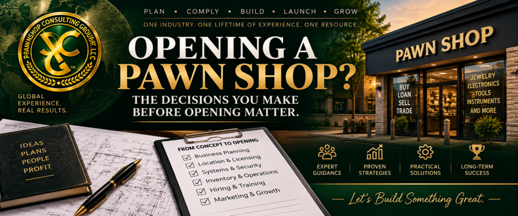 Opening a pawn shop requires planning, licensing, systems, people and financial preparation