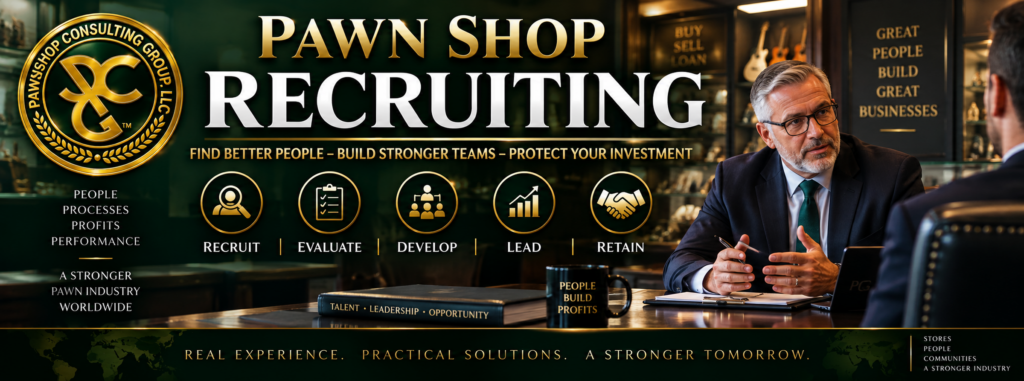 Pawn shop recruiting services from Pawnshop Consulting Group